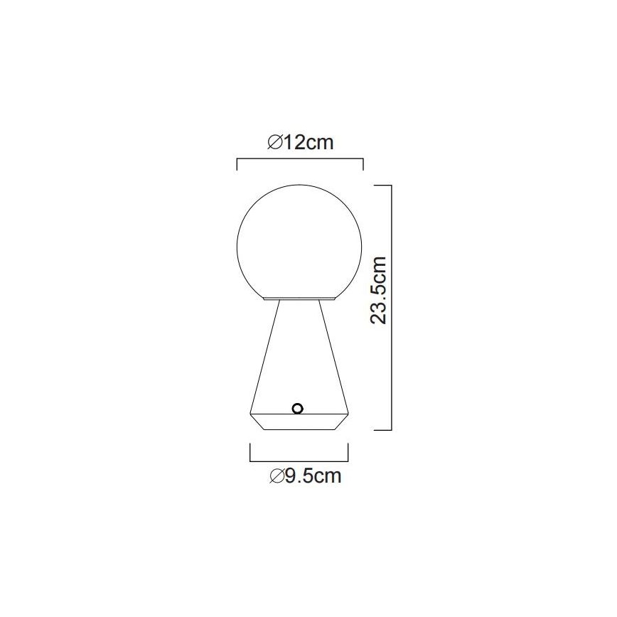 Globo - LED Ściemnialna dotykowa zewnętrzna lampa stołowa LED/1,5W/5V 3000/4500/6500K 1800 mAh IP41 czarny