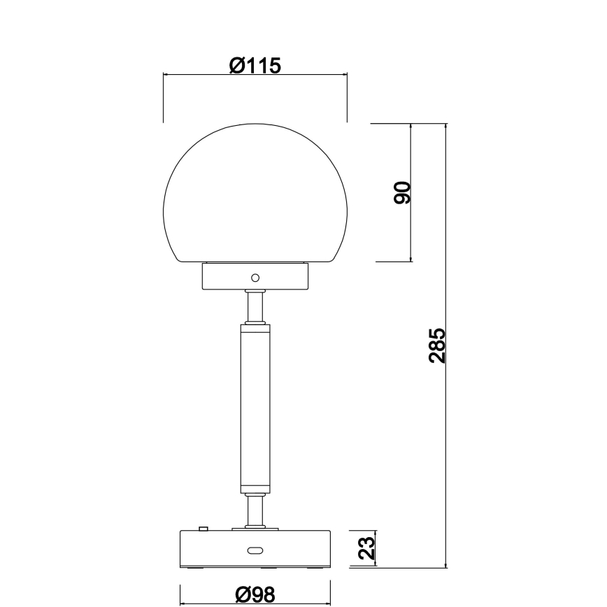 Globo - LED Ściemnialna ładowalny dotykowa Lampa stołowa LED/2,5W/5V 1800mAh 2700/4000/6500K antracyt