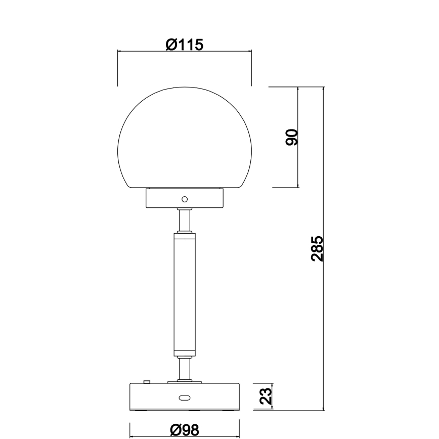 Globo - LED Ściemnialna ładowalny dotykowa Lampa stołowa LED/2,5W/5V 1800mAh 2700/4000/6500K mosiądz