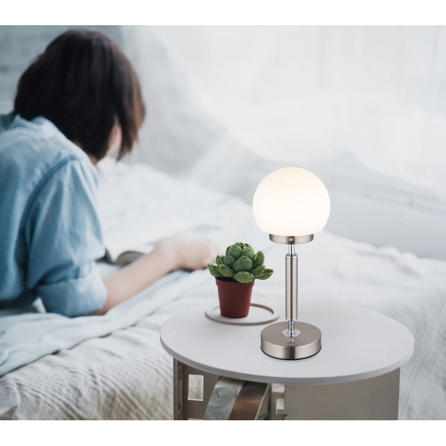 Globo - LED Ściemnialna ładowalny dotykowa Lampa stołowa LED/2,5W/5V 1800mAh 2700/4000/6500K matowy chrom