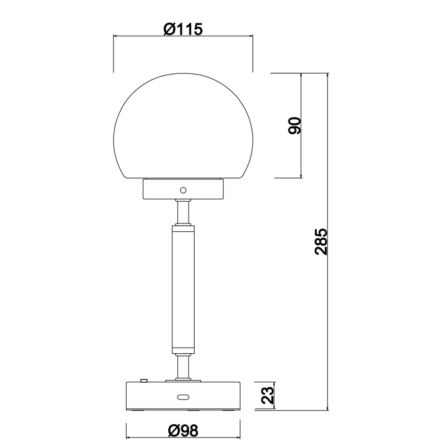 Globo - LED Ściemnialna ładowalny dotykowa Lampa stołowa LED/2,5W/5V 1800mAh 2700/4000/6500K matowy chrom
