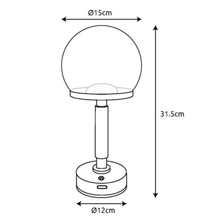 Globo - LED Ściemnialna ładowalny dotykowa Lampa stołowa LED/2,5W/5V 1800mAh 2700/4000/6500K Rose gold