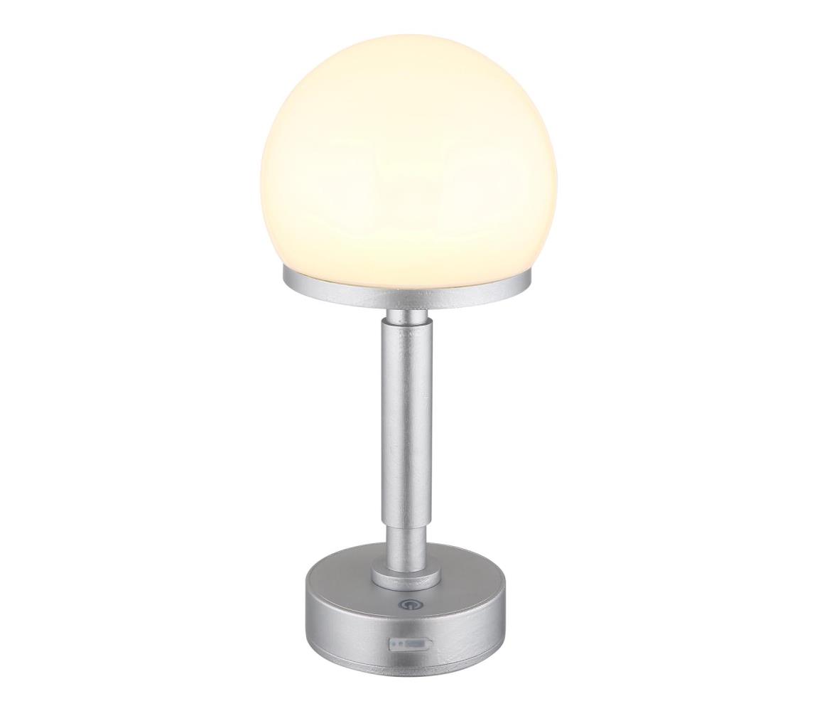 Globo 21034SI - LED Ład. dotykowa lampa stołowa HAKU LED/2,5W/5V 2800K srebrny
