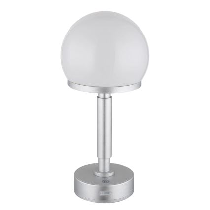 Globo - LED Ściemnialna ładowalny dotykowa Lampa stołowa LED/2,5W/5V 1800mAh 2800K srebrny