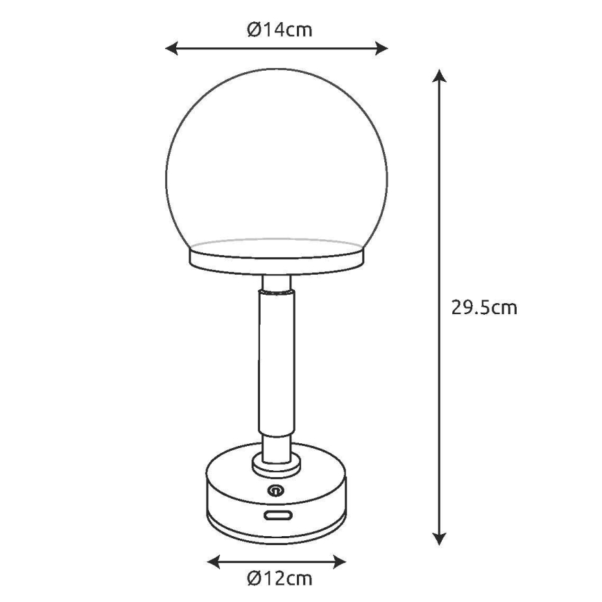Globo - LED Ściemnialna ładowalny dotykowa Lampa stołowa LED/2,5W/5V 1800mAh 2800K srebrny
