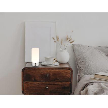 Globo - LED RGBW Ściemnialna zewnętrzna dotykowa lampa stołowa LED/1,8W/5V 1500 mAh IP44 matowy chrom