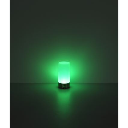 Globo - LED RGBW Ściemnialna zewnętrzna dotykowa lampa stołowa LED/1,8W/5V 1500 mAh IP44 matowy chrom