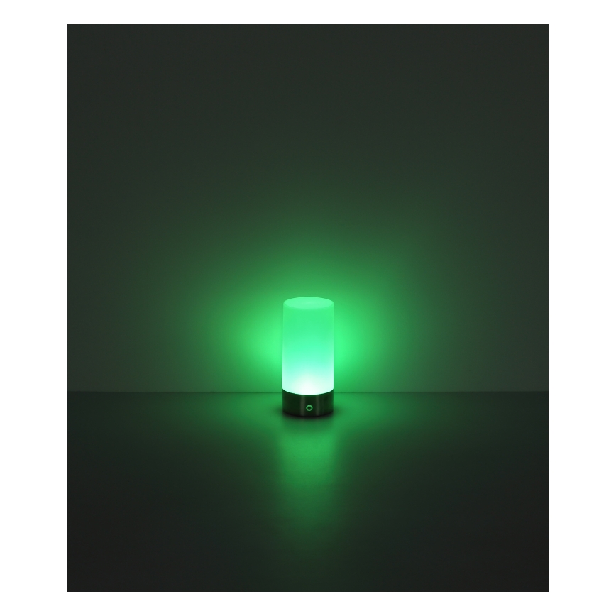 Globo - LED RGBW Ściemnialna zewnętrzna dotykowa lampa stołowa LED/1,8W/5V 1500 mAh IP44 matowy chrom