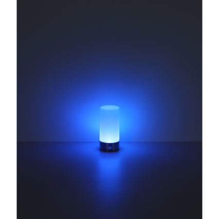 Globo - LED RGBW Ściemnialna zewnętrzna dotykowa lampa stołowa LED/1,8W/5V 1500 mAh IP44 matowy chrom