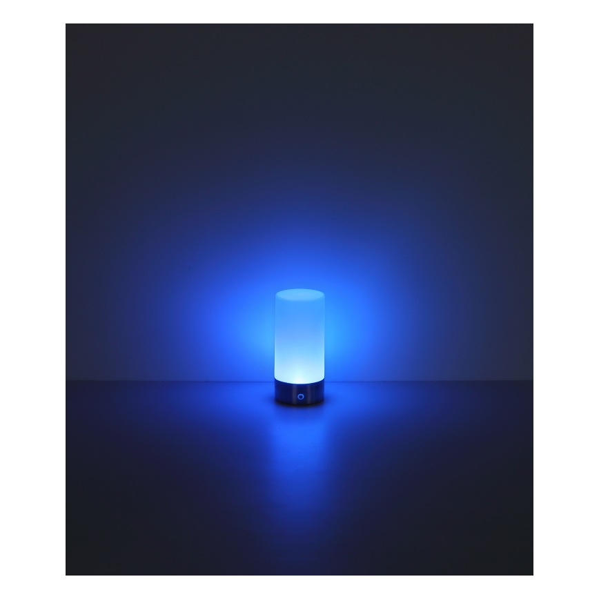 Globo - LED RGBW Ściemnialna zewnętrzna dotykowa lampa stołowa LED/1,8W/5V 1500 mAh IP44 matowy chrom