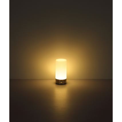 Globo - LED RGBW Ściemnialna zewnętrzna dotykowa lampa stołowa LED/1,8W/5V 1500 mAh IP44 matowy chrom