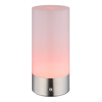 Globo - LED RGBW Ściemnialna zewnętrzna dotykowa lampa stołowa LED/1,8W/5V 1500 mAh IP44 matowy chrom