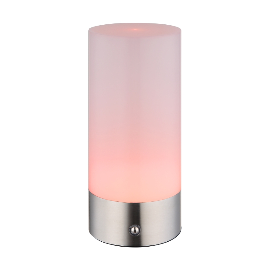 Globo - LED RGBW Ściemnialna zewnętrzna dotykowa lampa stołowa LED/1,8W/5V 1500 mAh IP44 matowy chrom