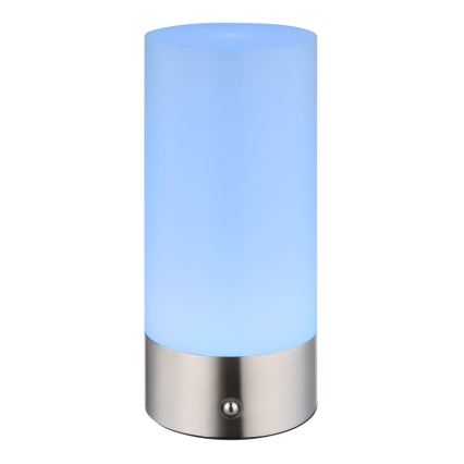Globo - LED RGBW Ściemnialna zewnętrzna dotykowa lampa stołowa LED/1,8W/5V 1500 mAh IP44 matowy chrom
