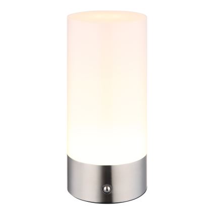 Globo - LED RGBW Ściemnialna zewnętrzna dotykowa lampa stołowa LED/1,8W/5V 1500 mAh IP44 matowy chrom