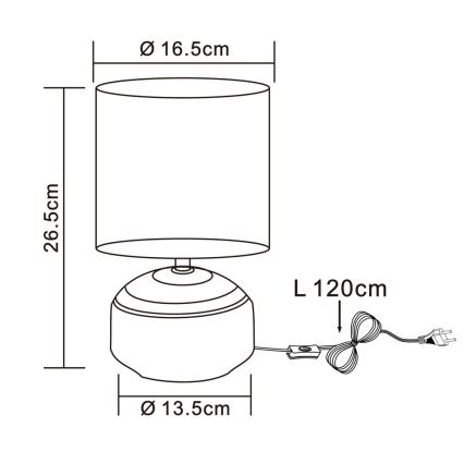 Globo - Stolní lampa1xE14/40W/230V szary/keramika