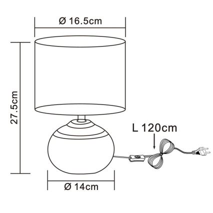 Globo - Lampa stołowa 1xE14/40W/230V beżowy/keramika