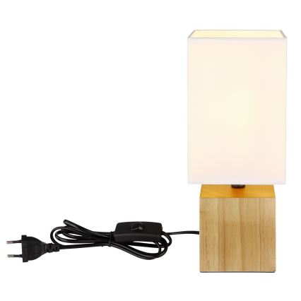 Globo - Lampa stołowa 1xE27/7W/230V biała/brązowa