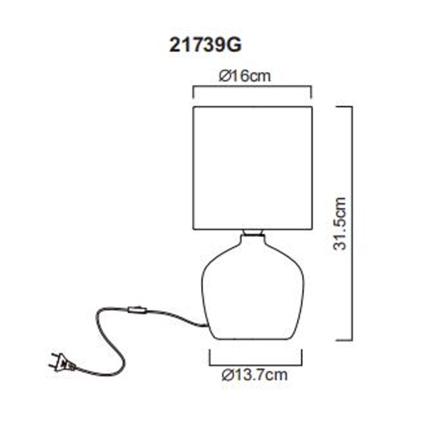 Globo - Lampa stołowa 1xE14/40W/230V szary