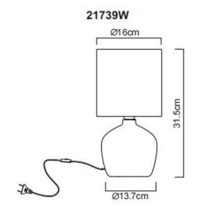Globo - Lampa stołowa 1xE14/40W/230V biały