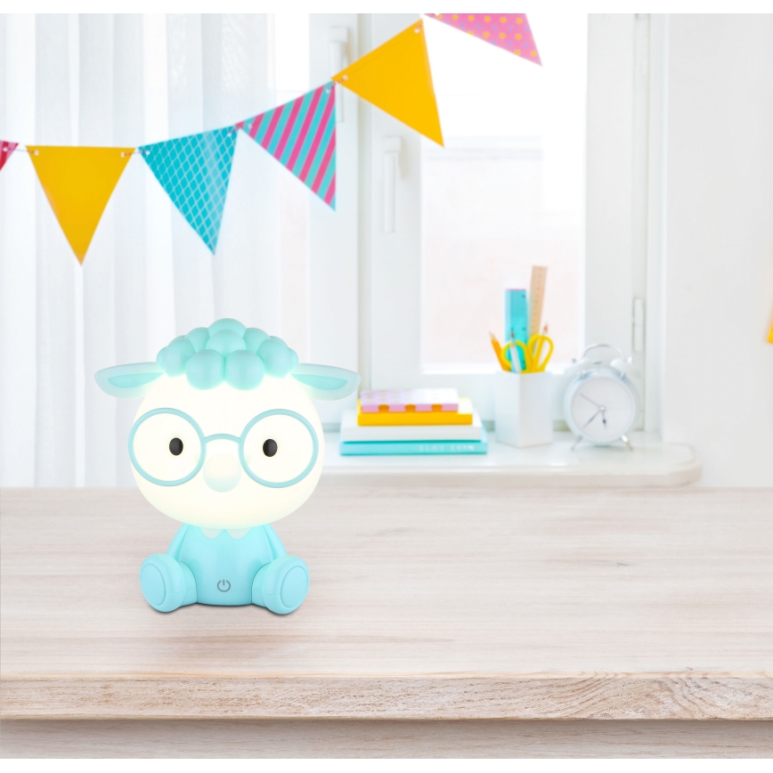 Globo - LED Ściemnialna akumulatorowa dziecięca lampka nocna LED/1W/5V 500 mAh niebieska