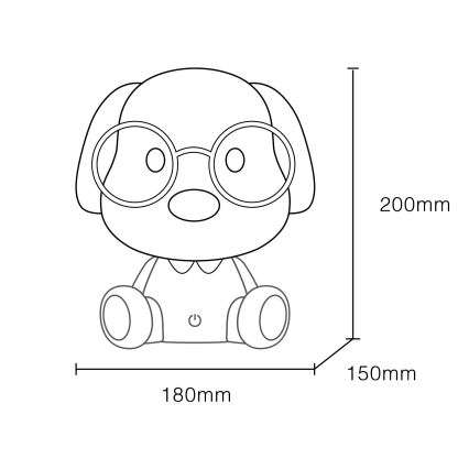 Globo - LED Ściemnialna akumulatorowa dziecięca lampka nocna LED/1W/5V 500 mAh niebieska