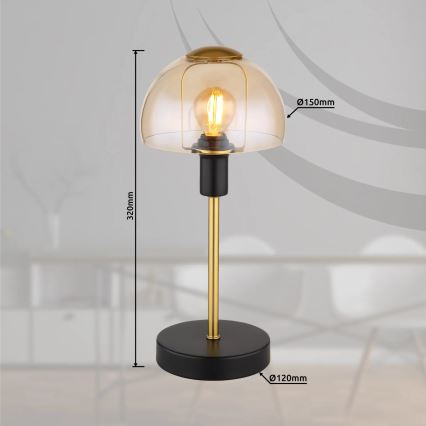 Globo - Stołowy dotykowa lampa 1xE14/25W/230V czarny/złoty
