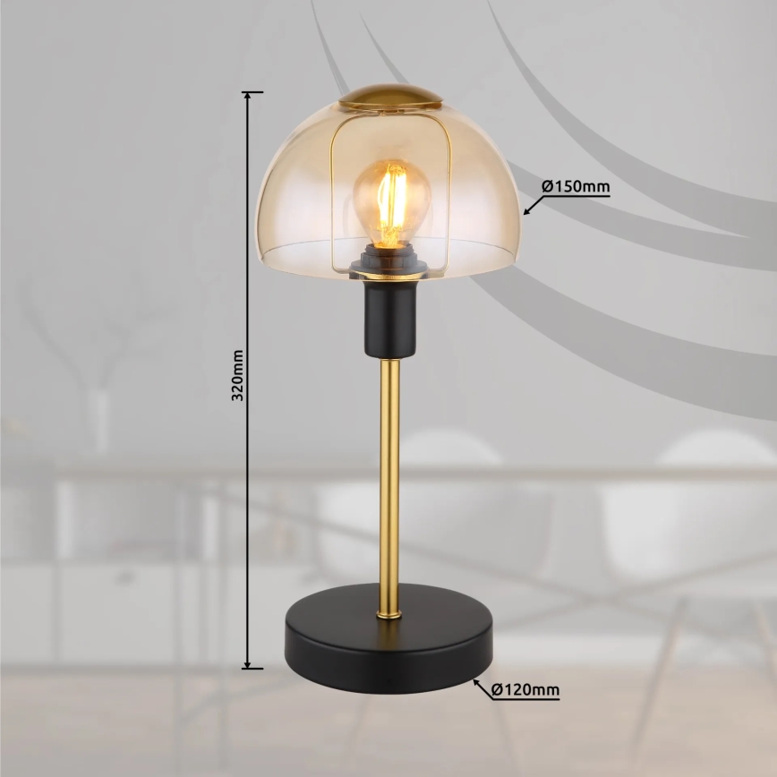 Globo - Stołowy dotykowa lampa 1xE14/25W/230V czarny/złoty