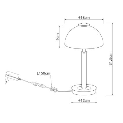 Globo - LED ściemniana dotykowa lampka stołowa LED/7W/230V 3000K matowy chrom