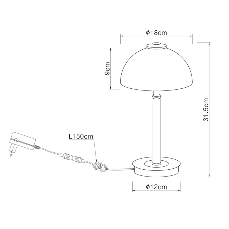 Globo - LED ściemniana dotykowa lampka stołowa LED/7W/230V 3000K matowy chrom