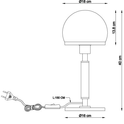 Globo - Lampa stołowa 1xE27/40W/230V złota