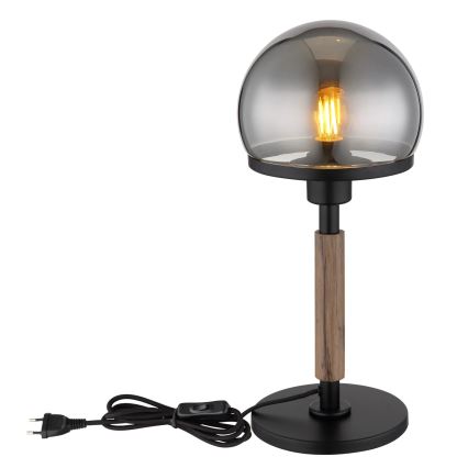 Globo 21954S - Lampa stołowa HAKU 1xE27/40W/230V czarna/brązowa