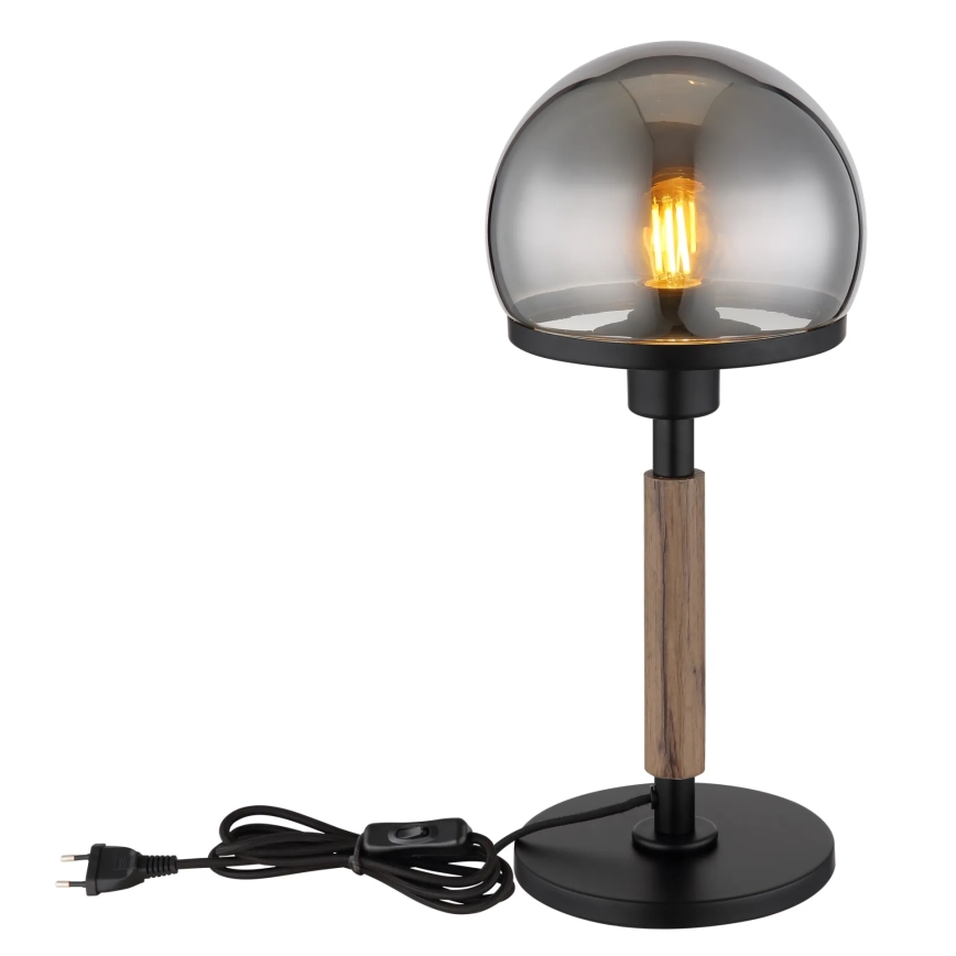 Globo 21954S - Lampa stołowa HAKU 1xE27/40W/230V czarna/brązowa