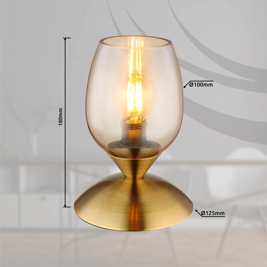 Globo - Dotykowa lampa stołowa 1xE14/25W/230V mosiądz