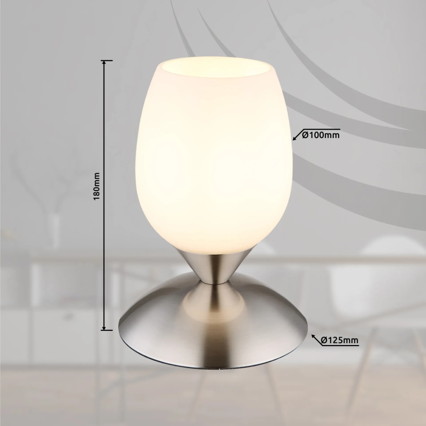 Globo - Stołowy dotykowa lampa 1xE14/25W/230V matowy chrom