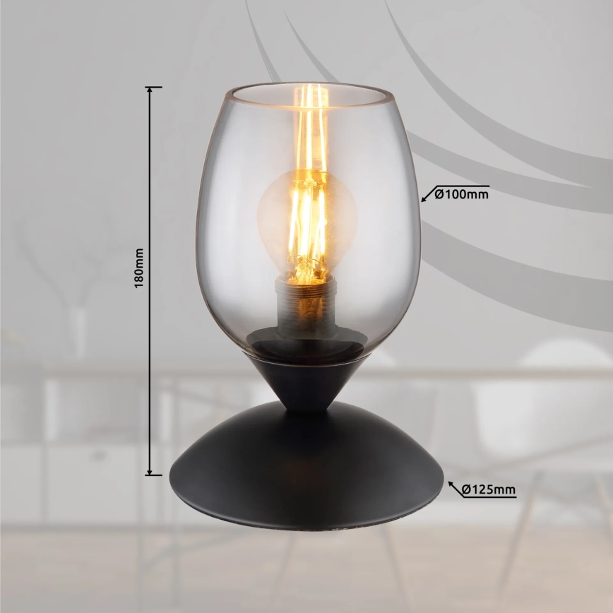 Globo - Dotykowa lampa stołowa 1xE14/25W/230V czarna
