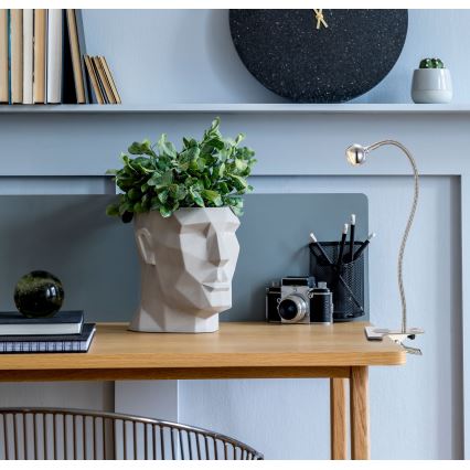 Globo - Elastyczna lampka LED z klipsem, 3W/230V, matowy chrom