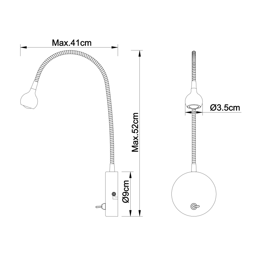 Globo - LED Elastyczna lampka LED/3W/230V chrom błyszczący