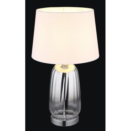 Globo - Lampka stołowa 1xE27/40W/230V biała/srebrna