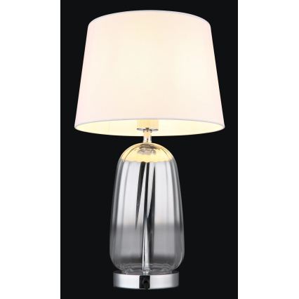 Globo - Lampka stołowa 1xE27/40W/230V biała/srebrna