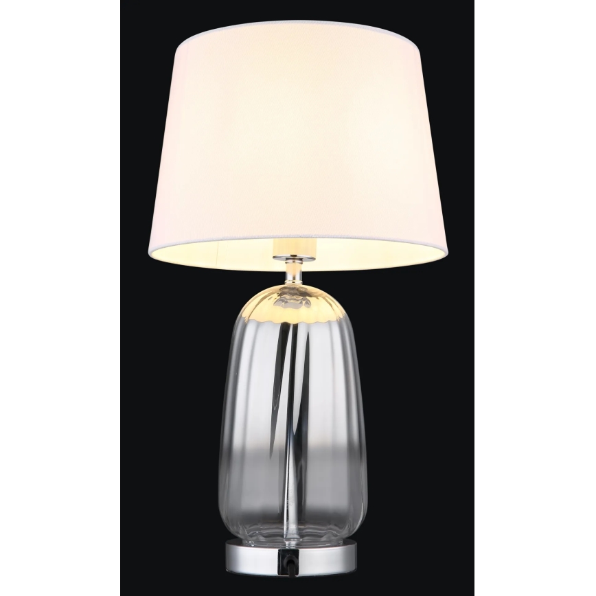 Globo - Lampka stołowa 1xE27/40W/230V biała/srebrna