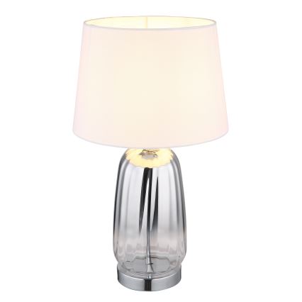 Globo - Lampka stołowa 1xE27/40W/230V biała/srebrna