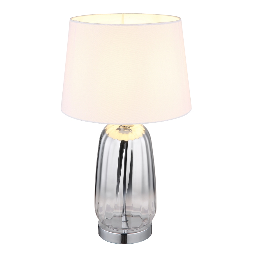 Globo - Lampka stołowa 1xE27/40W/230V biała/srebrna