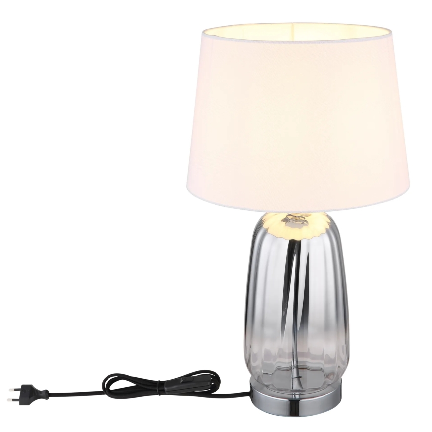 Globo - Lampka stołowa 1xE27/40W/230V biała/srebrna