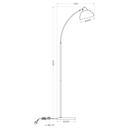 Globo  - Lampa podłogowa 1xE27/40W/230V