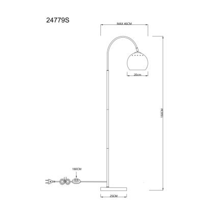 Globo - Lampa podłogowa 1xE27/60W/230V beżowy