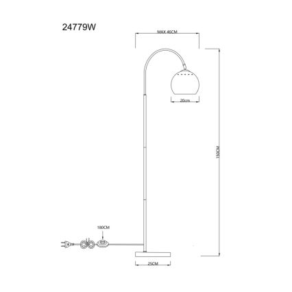 Globo - Lampa podłogowa 1xE27/60W/230V biały