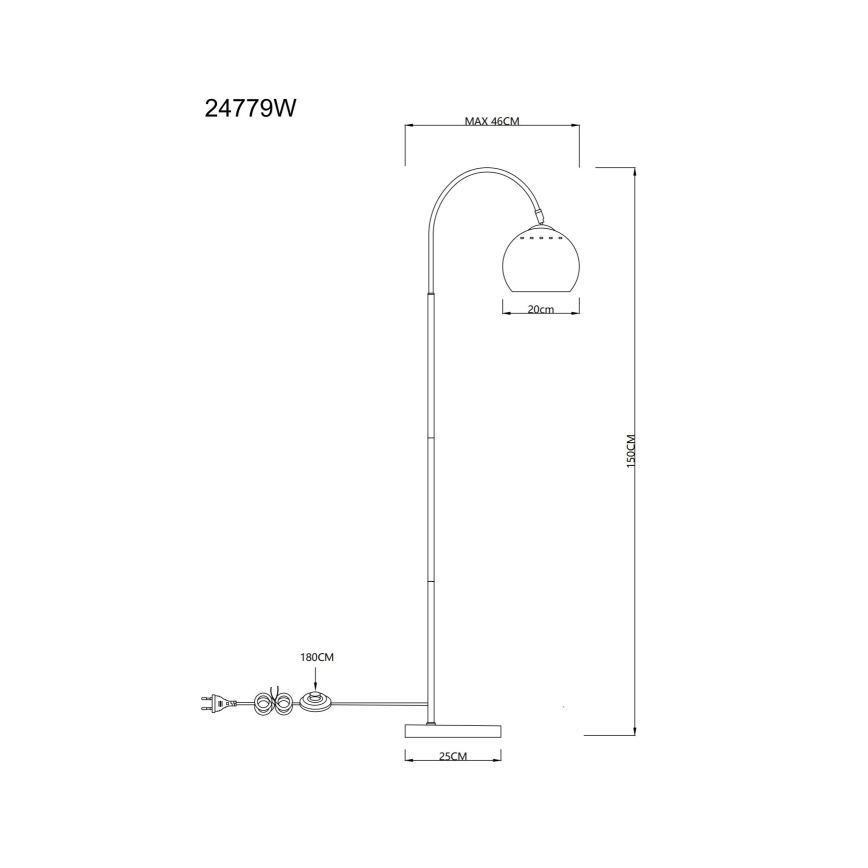 Globo - Lampa podłogowa 1xE27/60W/230V biały