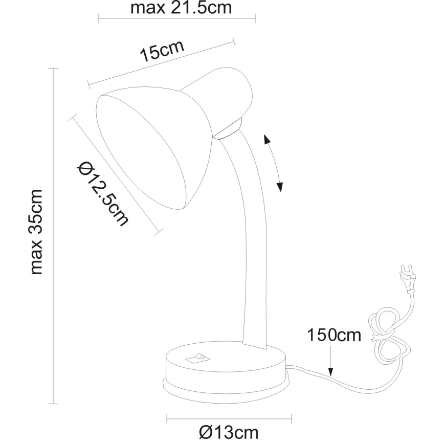 Globo - Lampa stołowa 1xE27/40W/230V czarna