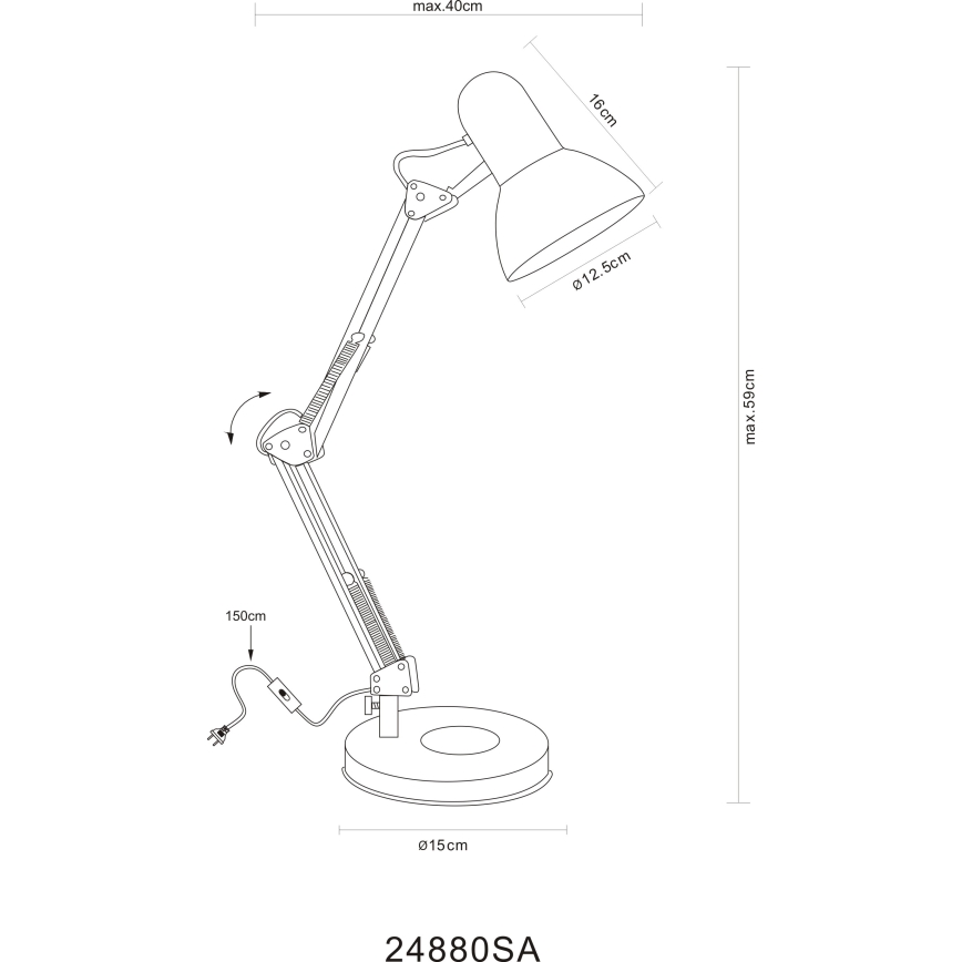 Globo - Lampa stołowa 1xE27/40W/230V